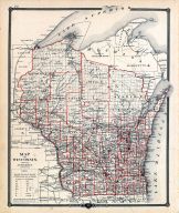 Wisconsin Assembly Districts Map, Wisconsin State Atlas 1878
